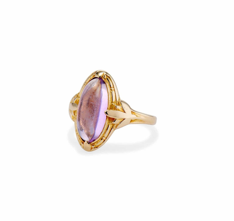 Art Nouveau Amethyst and Gold Ring