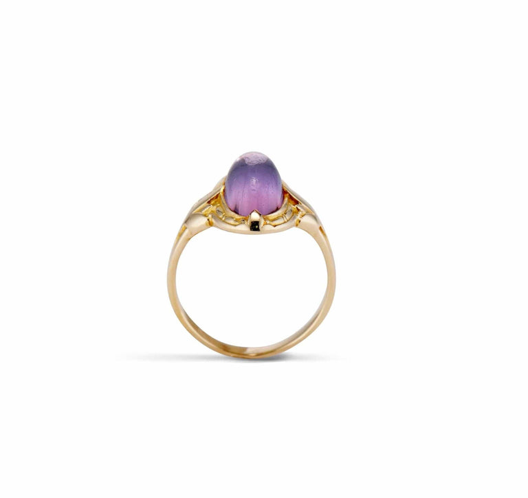 Art Nouveau Amethyst and Gold Ring