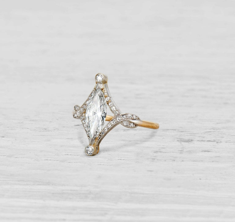 ART NOUVEAU DIAMOND ENGAGEMENT RING