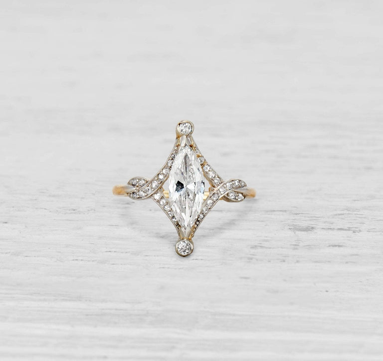 ART NOUVEAU DIAMOND ENGAGEMENT RING