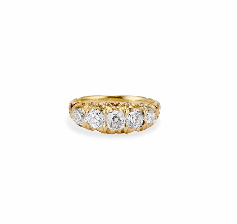 Art Nouveau Five-Stone Diamond & Gold Ring