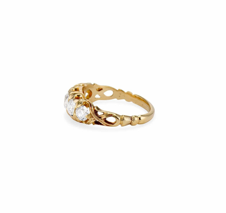 Art Nouveau Five-Stone Diamond & Gold Ring