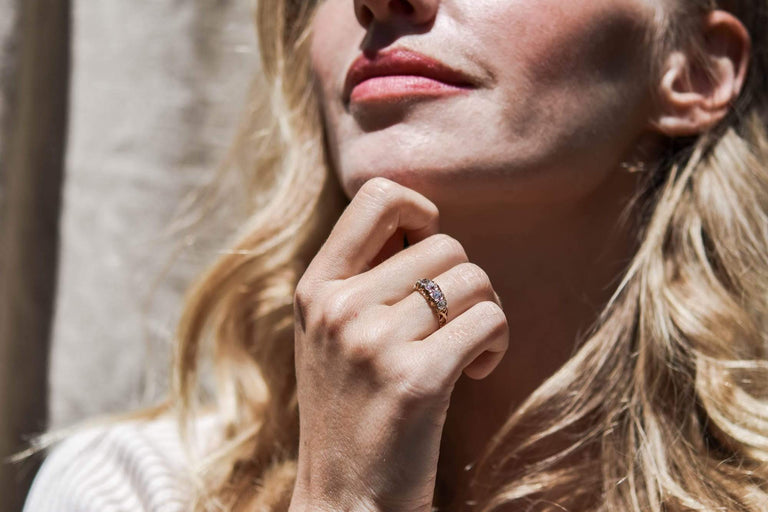 Art Nouveau Five-Stone Diamond & Gold Ring