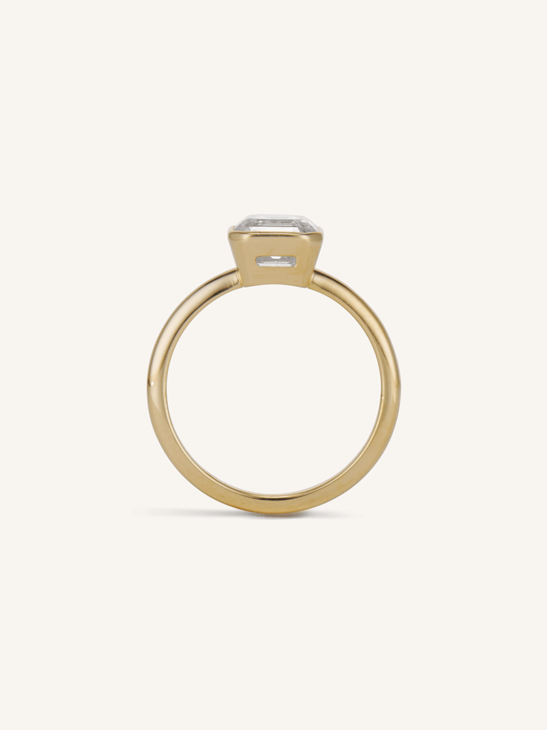 Classic Asscher Cut Diamond Bezel Solitaire 2.01