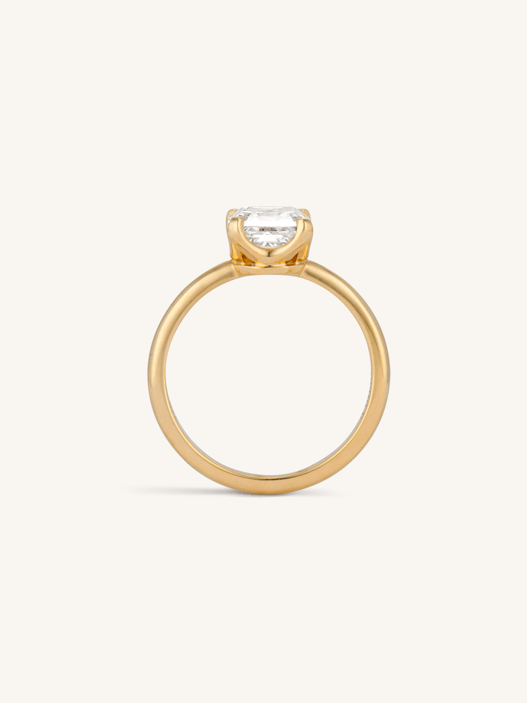 Classic Asscher Cut Diamond Four Prong Solitaire 2.01