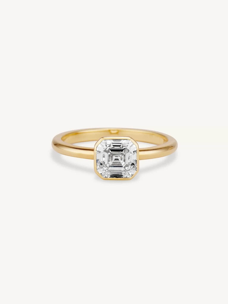 Classic Asscher Cut Diamond Bezel Solitaire 1.20