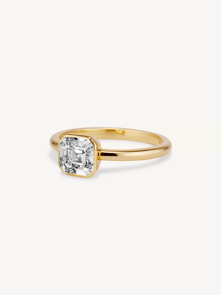 Classic Asscher Cut Diamond Bezel Solitaire 1.20