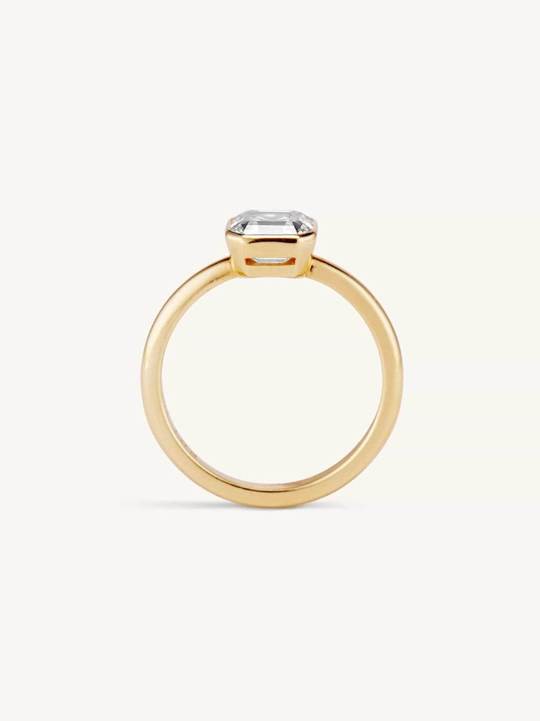 Classic Asscher Cut Diamond Bezel Solitaire 1.20