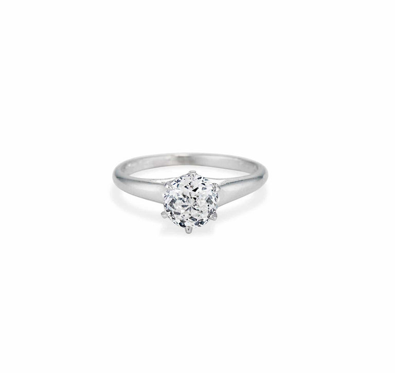 Bailey Banks & Biddle Edwardian 1.14 Carat Jubilee Cut Diamond and Platinum Engagement Ring, America