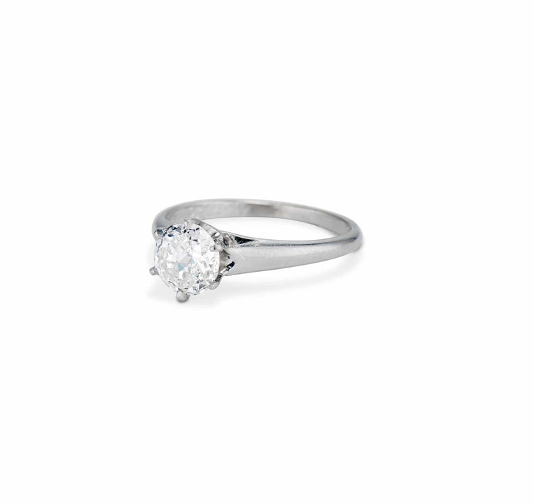 Bailey Banks & Biddle Edwardian 1.14 Carat Jubilee Cut Diamond and Platinum Engagement Ring, America