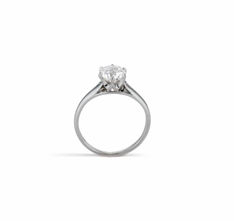 Bailey Banks & Biddle Edwardian 1.14 Carat Jubilee Cut Diamond and Platinum Engagement Ring, America