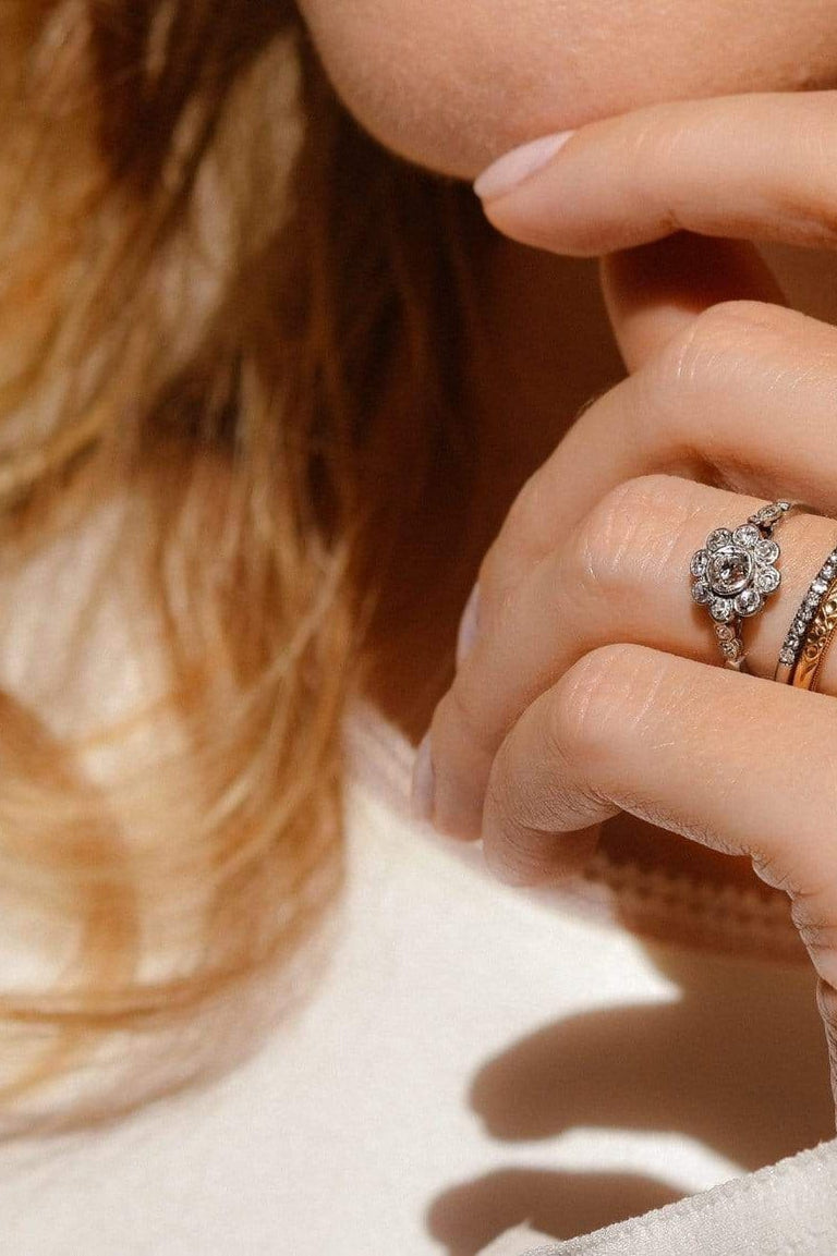 Belle Époque .40 Carat Old European Cluster Diamond Engagement Ring, France