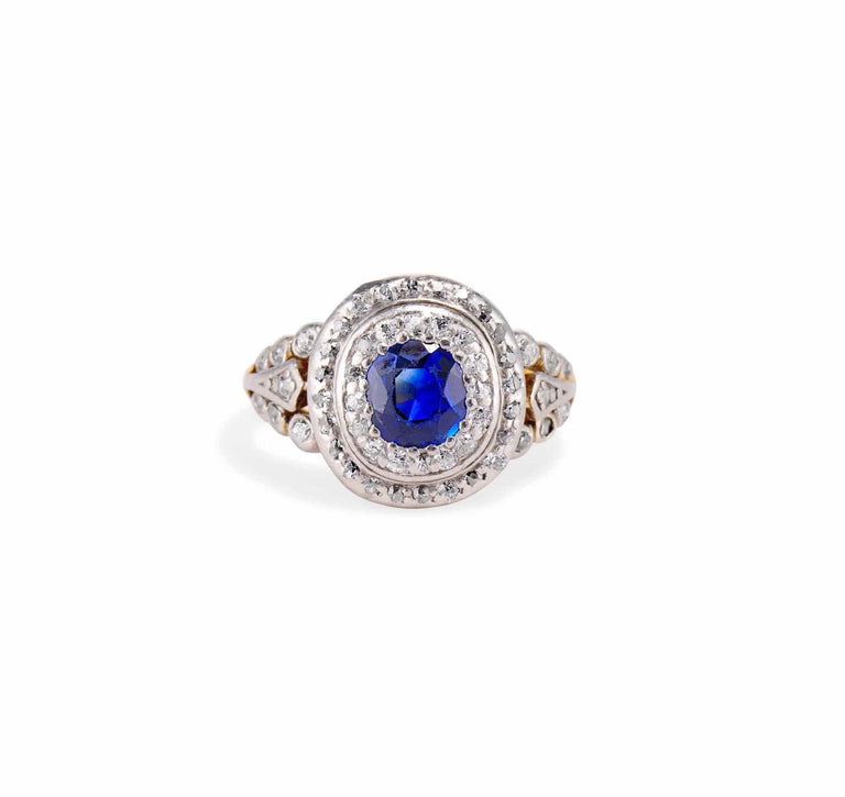 Belle Epoque .60 Carat Unheated Sapphire and Diamond Ring
