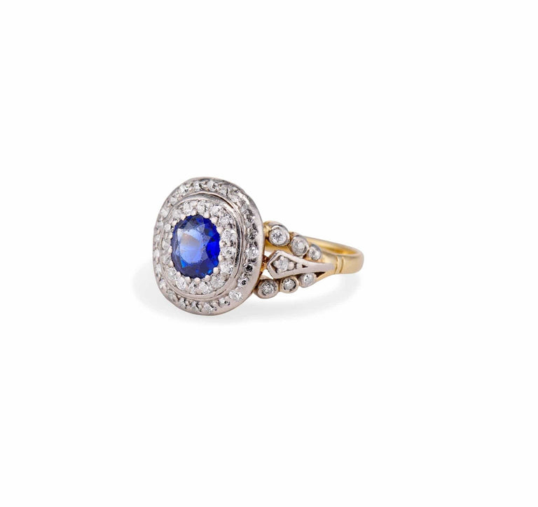 Belle Epoque .60 Carat Unheated Sapphire and Diamond Ring