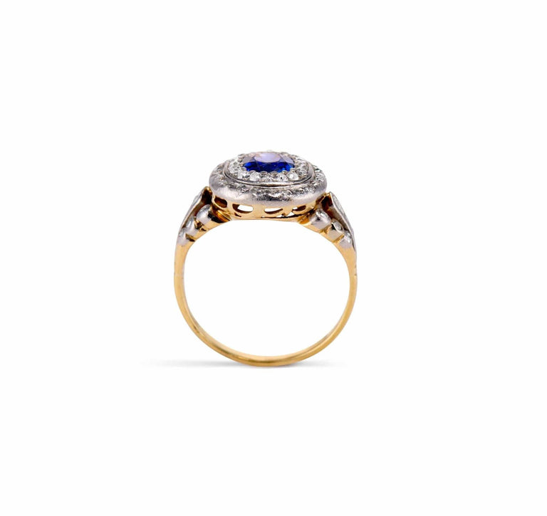 Belle Epoque .60 Carat Unheated Sapphire and Diamond Ring