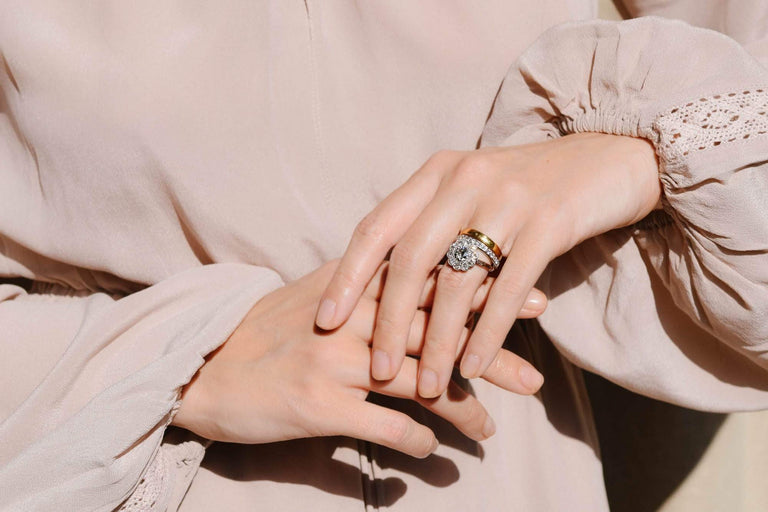 Belle Époque .80 Carat Old European Cut Diamond  Floret Cluster Engagement Ring, France