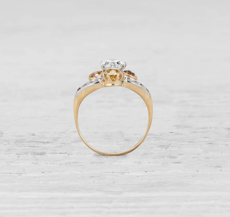 Belle Epoque Antique Tiara Pear-Shaped Diamond Ring