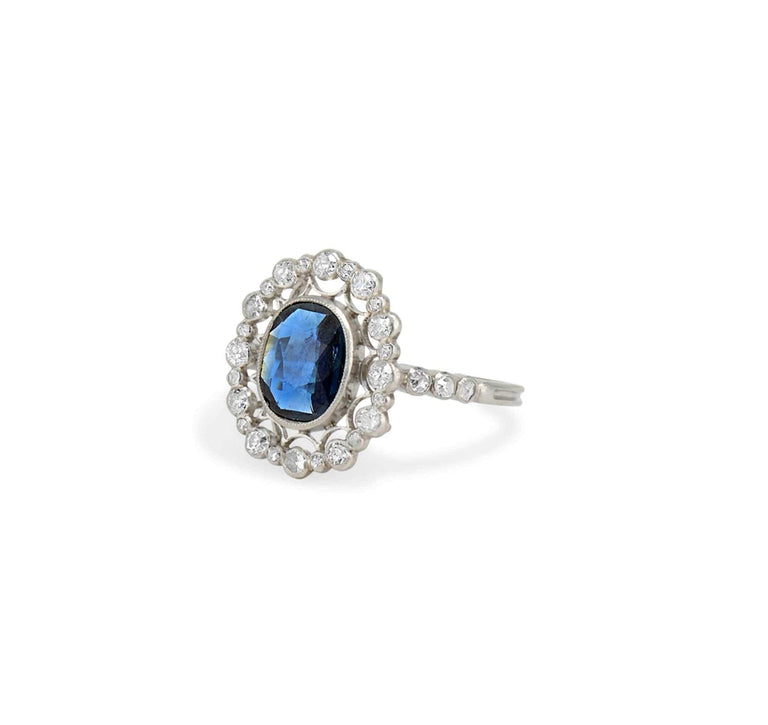 Belle Epoque Sapphire and Diamond Engagement Ring