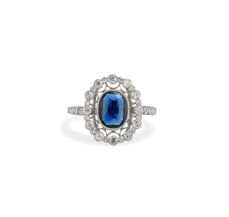 Belle Epoque Sapphire and Diamond Engagement Ring