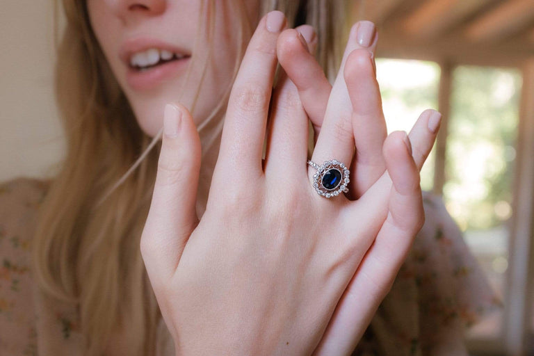Belle Epoque Sapphire and Diamond Engagement Ring