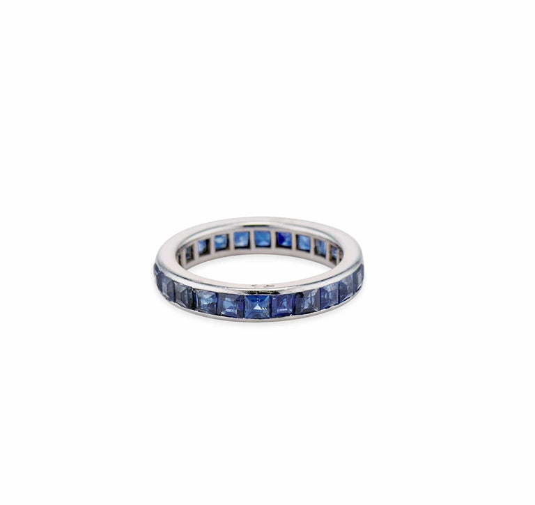 Boucheron Art Deco 1.70 Carat Carr√©-Cut Sapphire Eternity Wedding Band, France (5672)