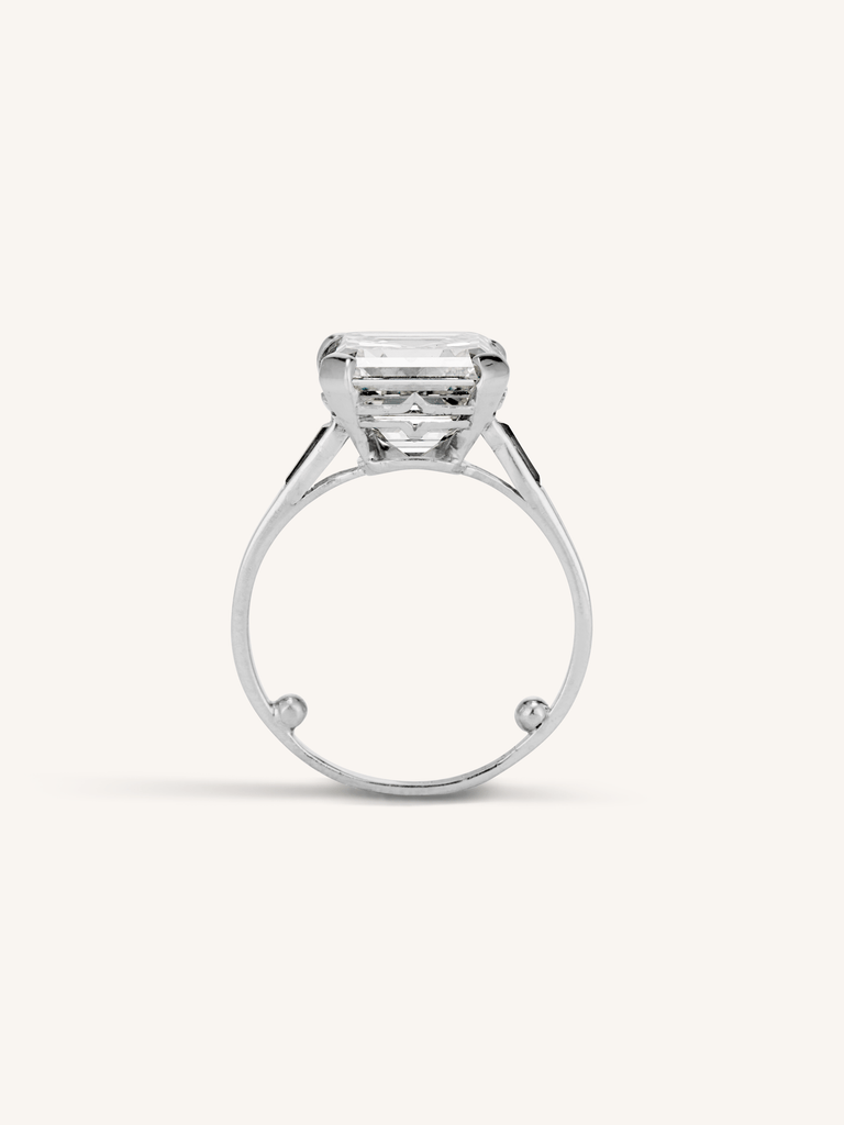 Boucheron Art Deco 5.96 Carat Asscher Cut Diamond Ring