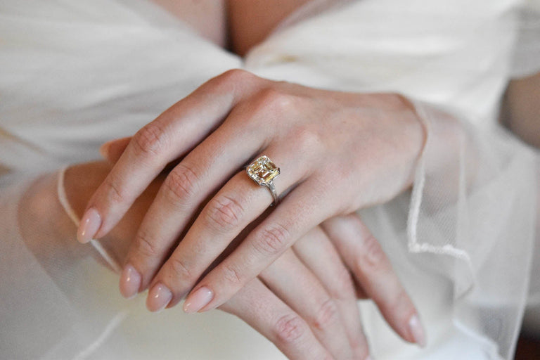 Boucheron Art Deco 5.96 Carat Asscher Cut Diamond Vintage Engagement Ring