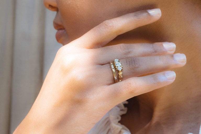 British Victorian Three Stone Diamond Engagement Ring