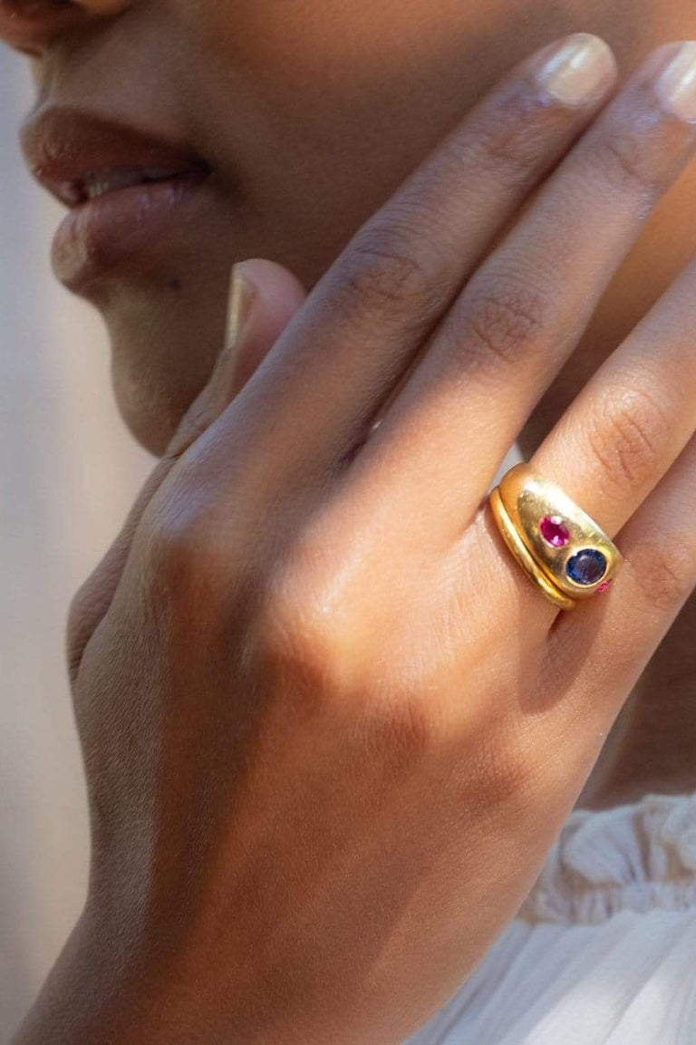 Bulgari 1970s Sapphire and Gold Ring, Italy