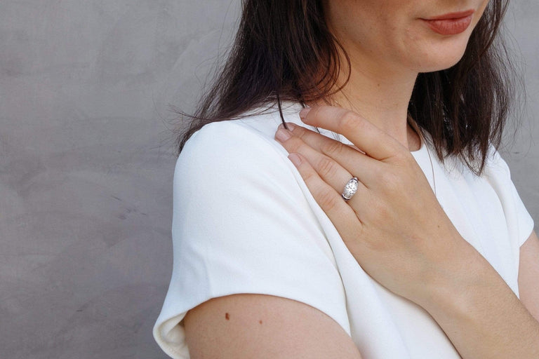 C. D. Peacock Art Deco 1.37 Carat Diamond & Sapphire Ring