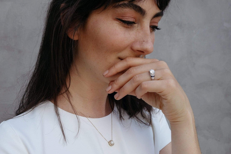 C. D. Peacock Art Deco 1.37 Carat Diamond & Sapphire Ring