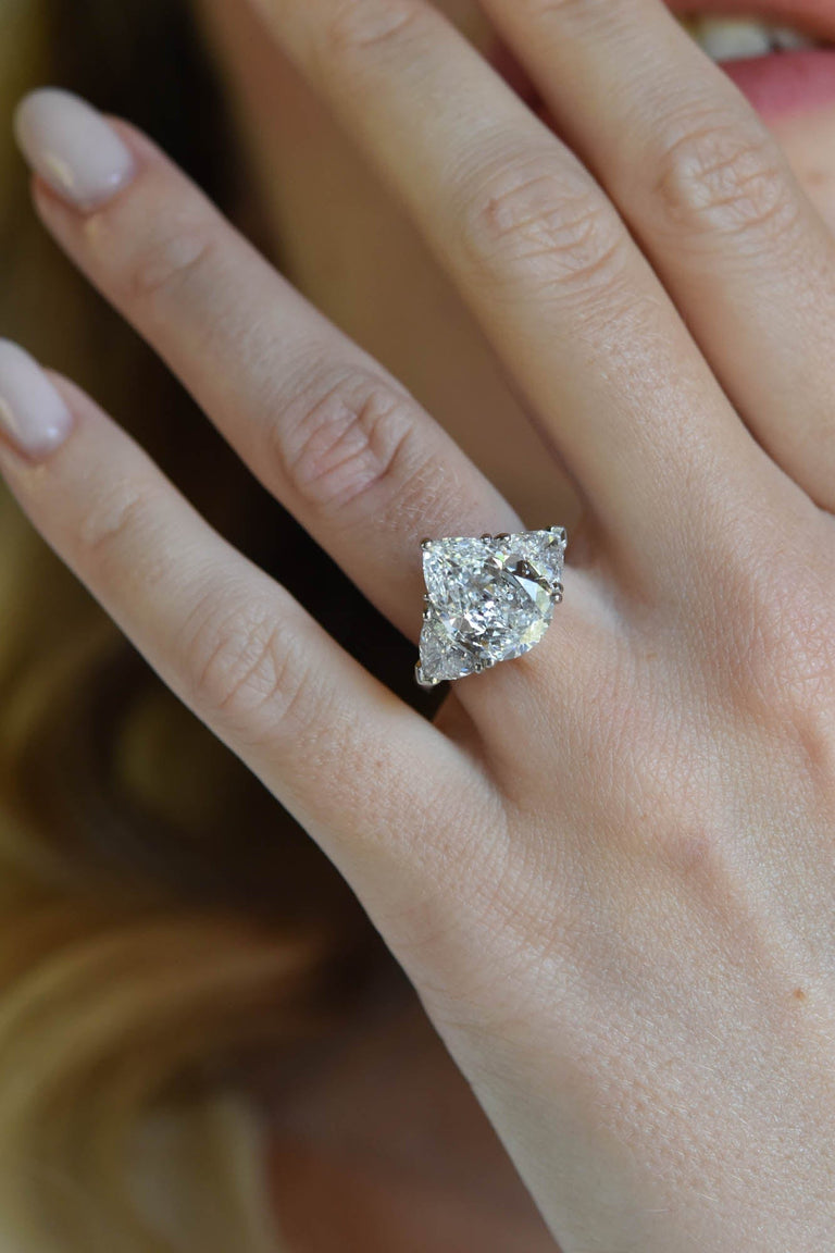 Cartier 4.07 Carat Pear Cut Vintage Engagement Ring