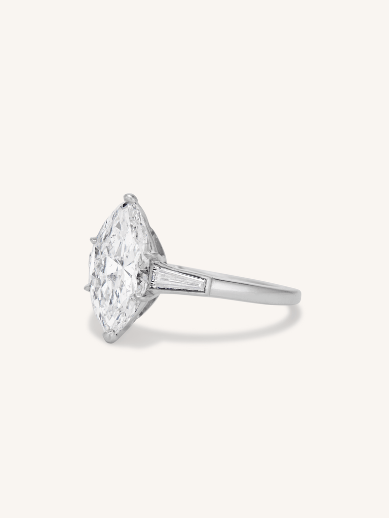 Cartier Art Deco 2.18 Carat Marquise Diamond Engagement Ring