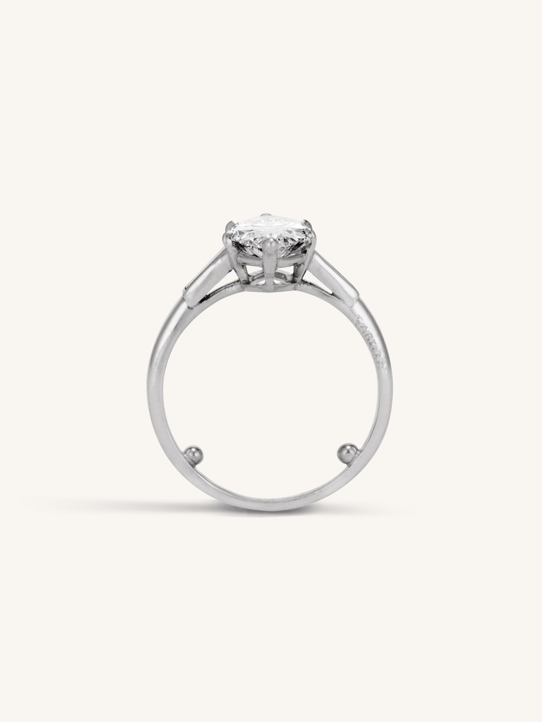 Cartier Art Deco 2.18 Carat Marquise Diamond Engagement Ring