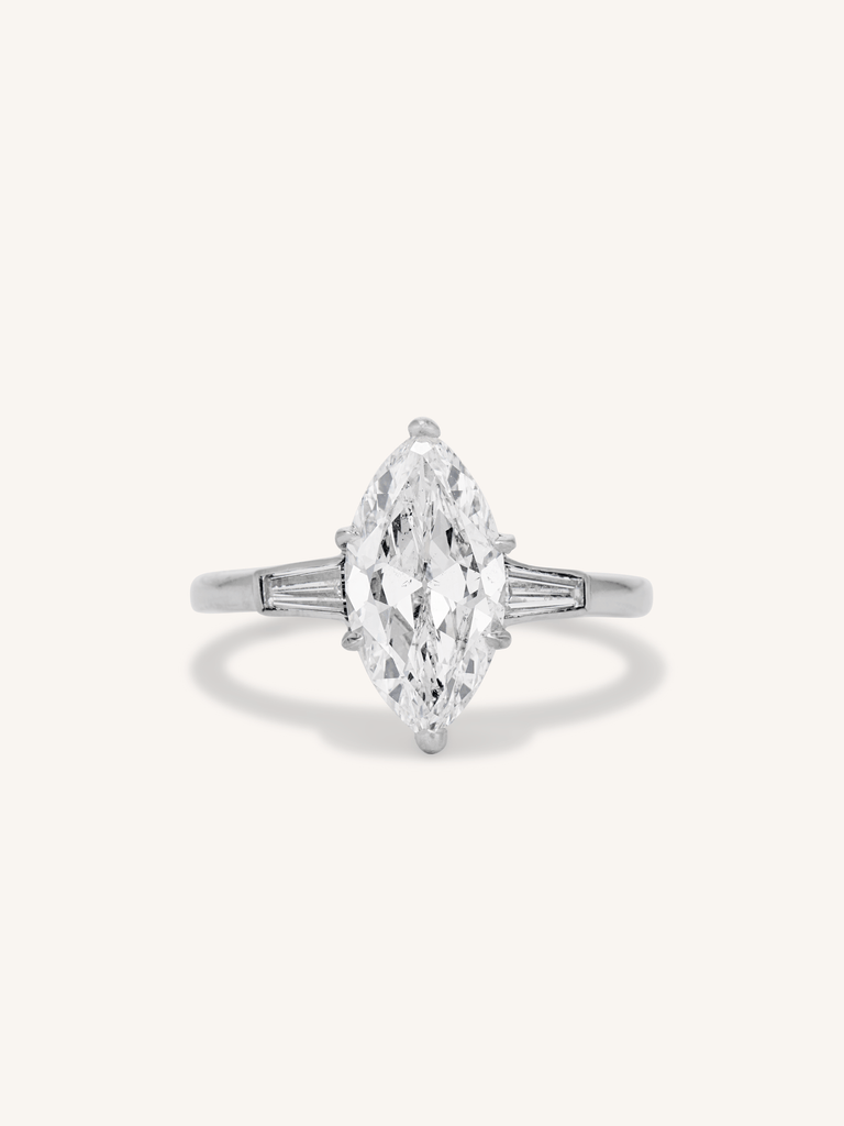 Cartier Art Deco 2.18 Carat Marquise Diamond Engagement Ring