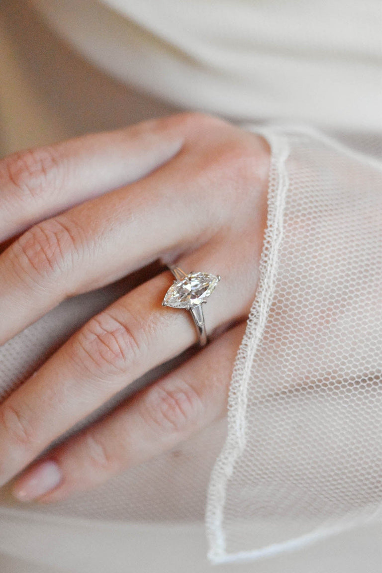 Cartier Art Deco 2.18 Carat Marquise Diamond Vintage Engagement Ring