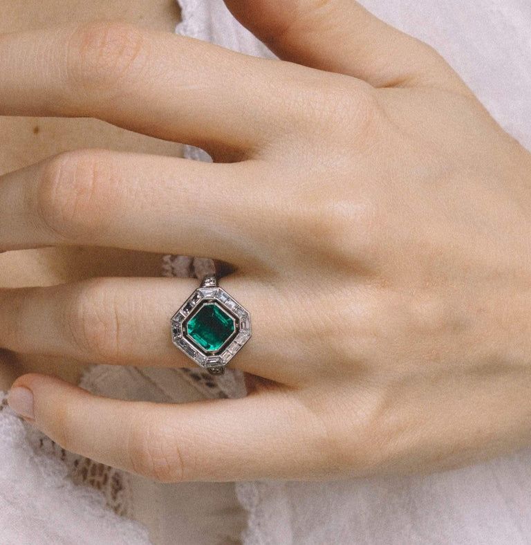 Cartier Colombian Emerald & Diamond Ring