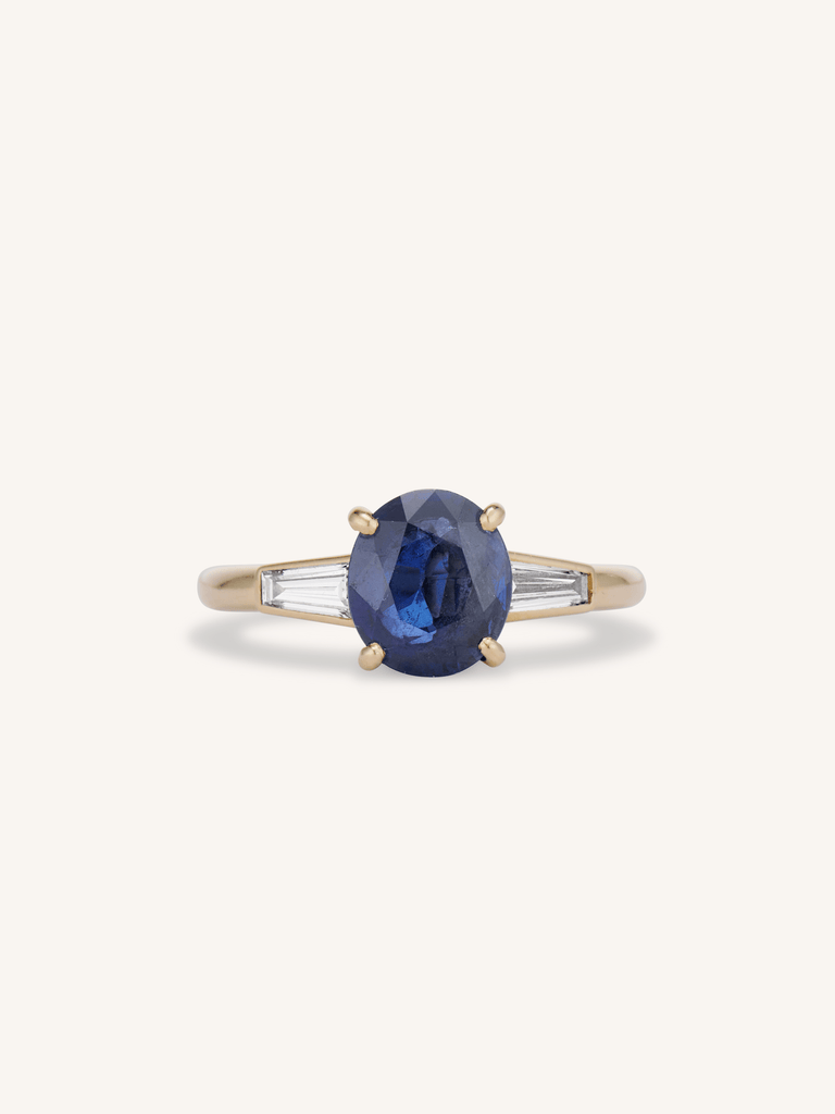 Midcentury Cartier 1.70 Carat Oval Sapphire Engagement Ring