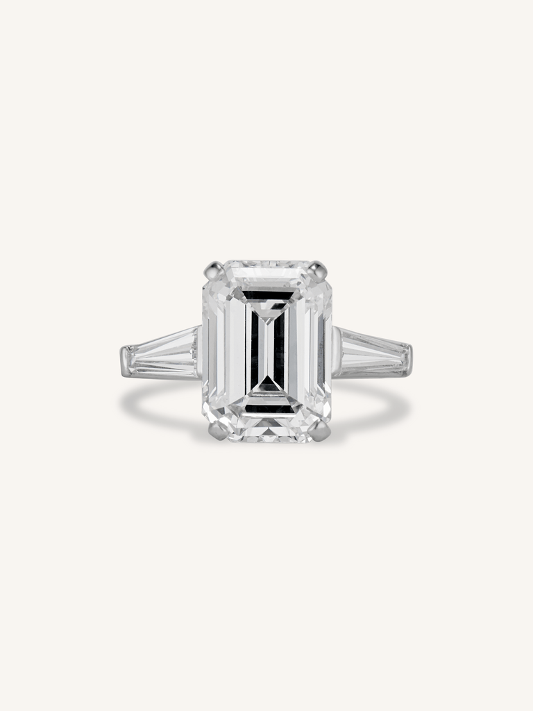Cartier Midcentury 4.63 Carat Emerald Cut Diamond Vintage Engagement Ring