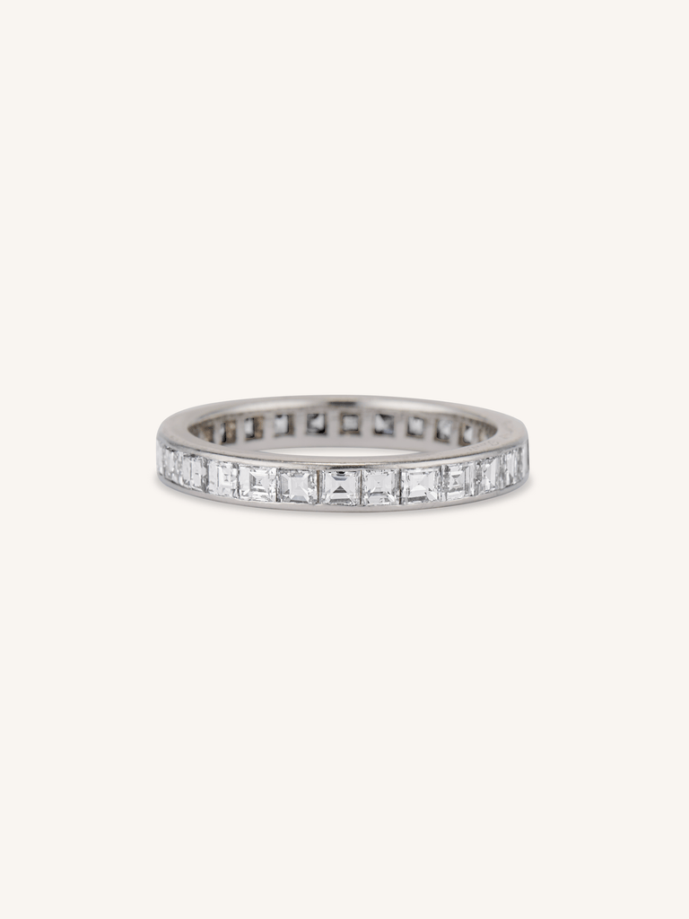 Cartier Paris Art Deco 1.96 Carat Carré Cut Eternity Band, France Size 6.75