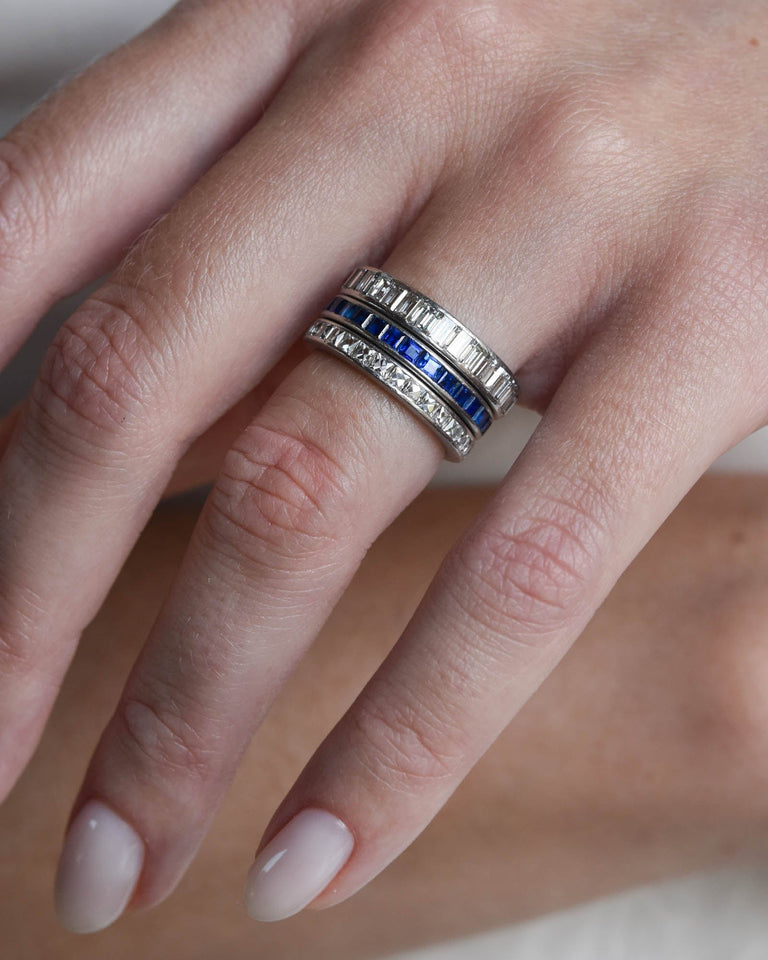 Cartier Paris Art Deco 1.96 Carat Carré Cut Eternity Band, France Size 6.75