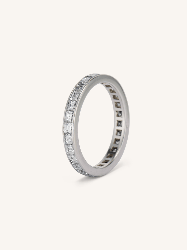 Cartier Paris Art Deco 1.96 Carat Carré Cut Eternity Band, France Size 6.75