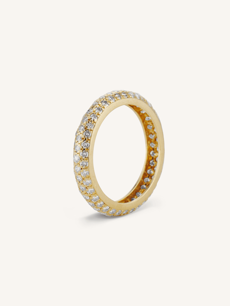 Cartier Vintage Bombé Diamond Gold Wedding Band - Size 6.25