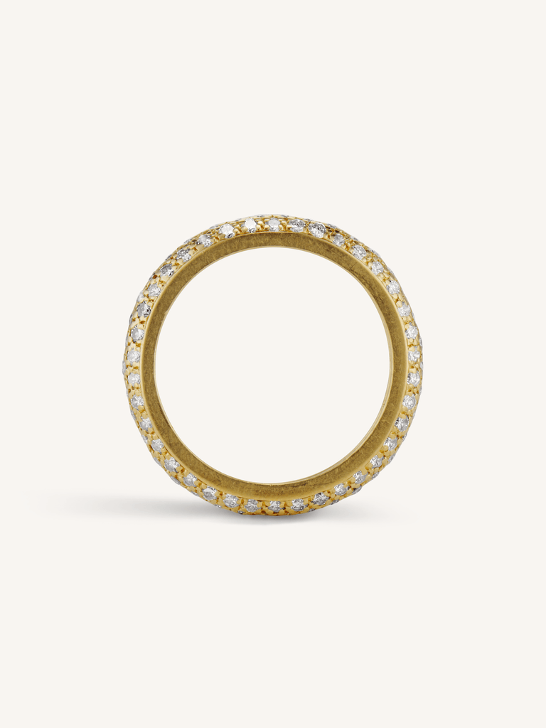 Cartier Vintage Bombé Diamond Gold Wedding Band - Size 6.25