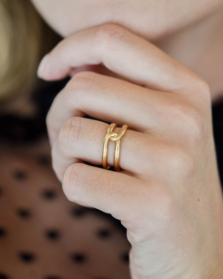 Cartier Vintage Gold Interlocking Puzzle Ring