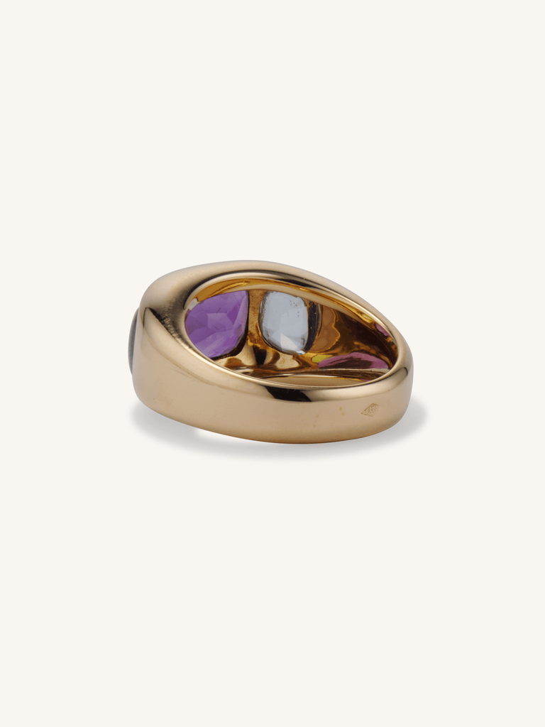 Chanel 18k Multi Gem 18k Gold Ring