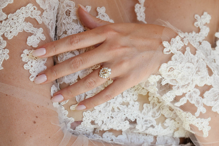 Leia 1.44 Vintage Style Antique Old European Cut Diamond Cluster Engagement Ring