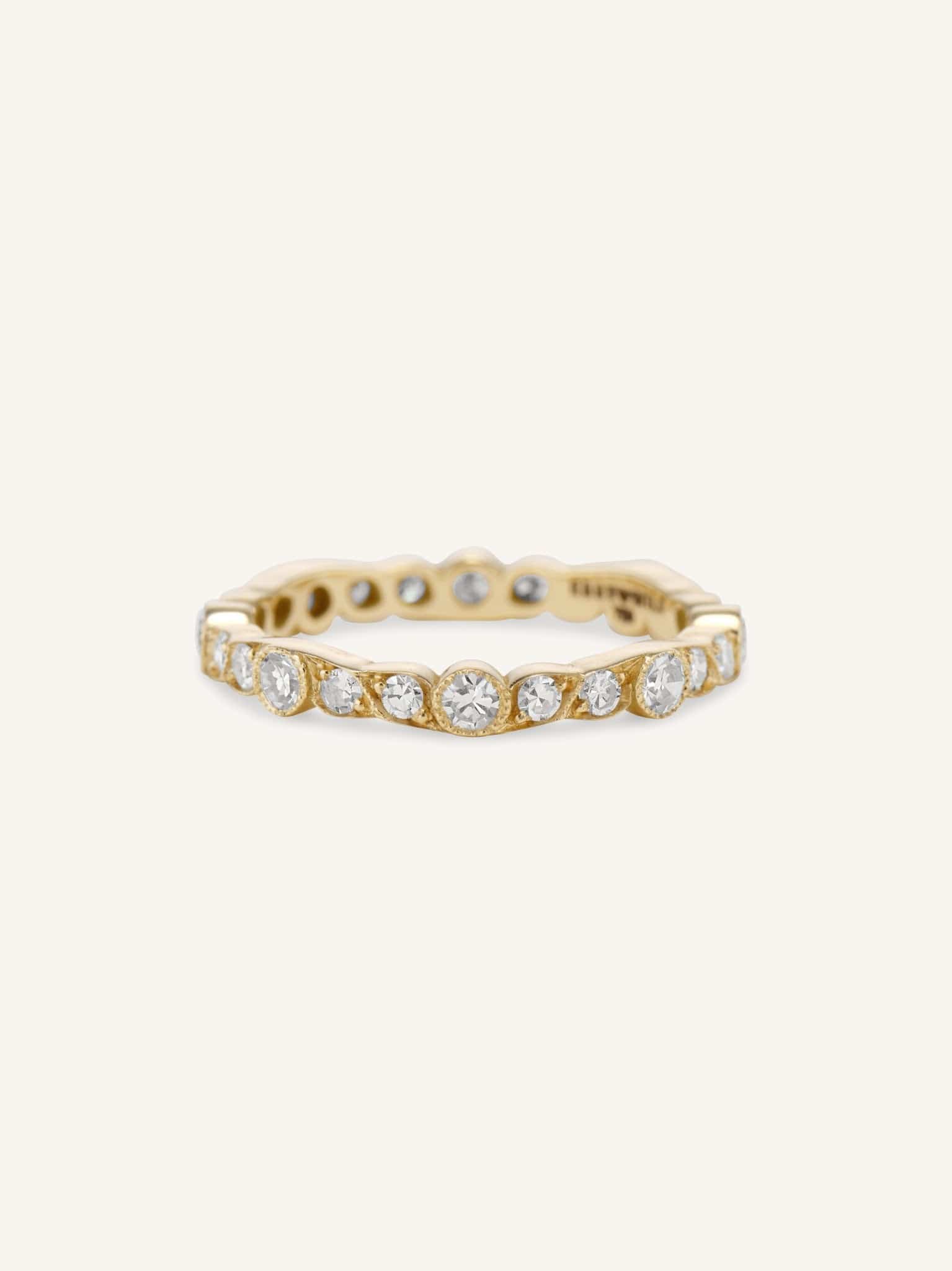 Days Between Nature Inspired Yellow Gold Eternity Wedding Band – Erstwhile