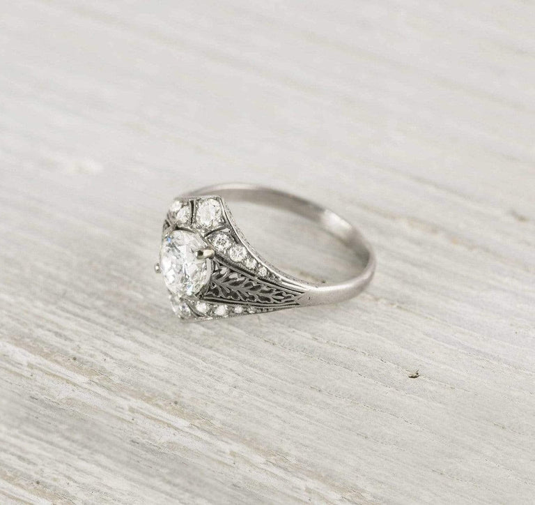 Diamond Within A Diamond Art Deco Engagement Ring
