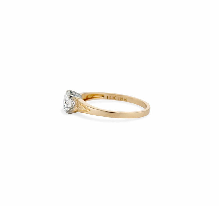 Early Art Deco .61 Carat Diamond & Gold Solitaire Engagement Ring